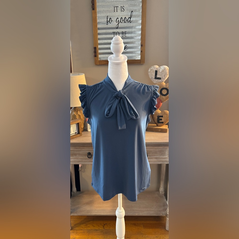 Calvin Klein Sleeveless Tie Front Blouse